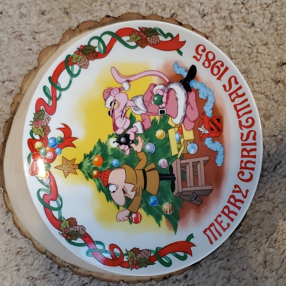 Pink Panther Royal Orleans 1985 Christmas Collector Plate Pass the Blast Limited